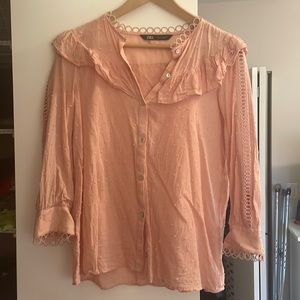 Zara Swiss dot blouse